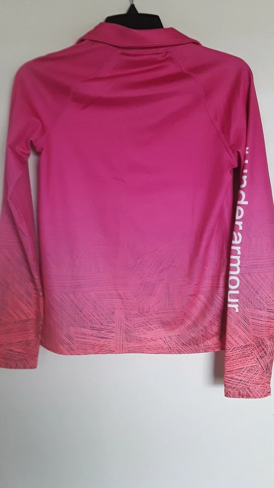 Under Armour ColdGear Pink Coral Active Pull Over Jacket Girls Sz L - Image 3 of 3