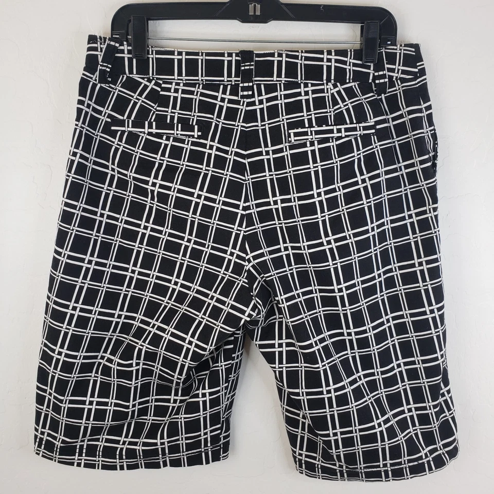 Tommy Bahama Bermudas Pantalones Cortos Hawaianos 32x12 Para Mujer Talla 14 Negro Blanco Cuadros Foto 2 de 4
