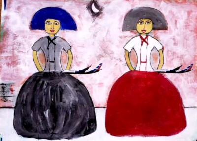 Acrylic Mixta on cardboard  Juan Karlos  cuban 41X29CM T: WEEKEND .