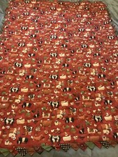 Vintage Handmade Barnyard Farm Animal Theme Quilt Lap Throw Baby Crib Blanket
