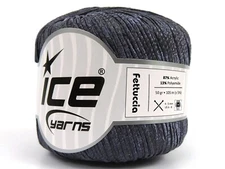 Dark Grey Fettuccia Skinny Ribbon Yarn 82225 Ice Yarns 50gr, 114yds x 2mm width