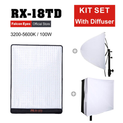Falcon Eyes 100W Photography Lighting Fr Video Camera LED Light Flexible RX-18TD