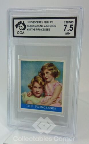 Rare 1937 Godfrey Phillips Coronation Series The Princesses Card Graded 7.5 - Foto 1 di 2
