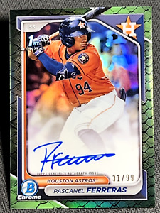 2024 Bowman Chrome 1st GREEN REFRACTOR PROSPECT ROOKIE AUTO Pascanel Ferreras/99