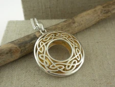 Sterling Silver Large Round Celtic Window to the Soul Pendant KEITH JACK Jewelry
