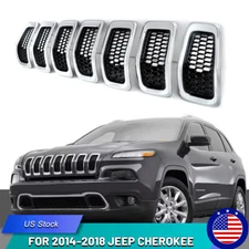 For Jeep Cherokee​ 14-18 Front Grille Assembly Factory Style Chrome+Black 7Pcs