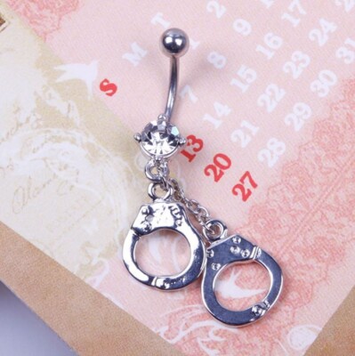 Handcuffs Style Navel Belly Button Barbell Rings Body Piercing Gift 316L