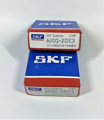 2 X SKF 6201 ZZ C3 Ball Bearings - 12x32x10mm, Double Metal Shielded, Made In France 8 thumbnail image
