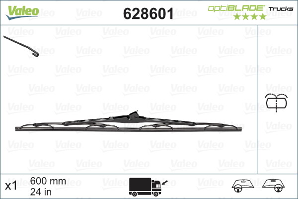 628601 VALEO Wiper Blade for ,DAF,IVECO,NISSAN,OPEL,RENAULT,RENAULT TRUCKS,VAUXH