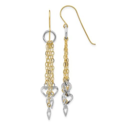 Ohrringe 14 Karat Bicolor Gold Kreis 5 Herzen