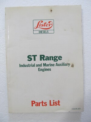 Lister Diesel ST Range Industrial and Marine Auxiliary Engines Parts List