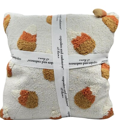 CUPCAKES AND CASHMERE HALLOWEEN CANDY CORN PILLOWS SET (NWT  Cupcakes and Cashmere set of 2 candy corn pillows main image 1
