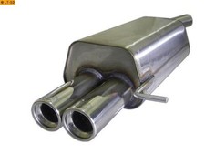 FOX Endschalldämpfer 2x80mm gerade mit Absorber für Renault Clio 2 Typ B ab 99