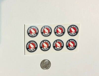 GREAT NORTHERN RAILWAY FREIGHT 8 P/SET TENDER WHITE LTR CLEAR WATER DECAL LOOK!
