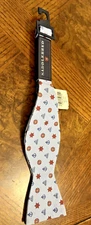 Saddlebred  Blue /Red Adjustable Bow Tie 100% Cotton New -Nautical $42