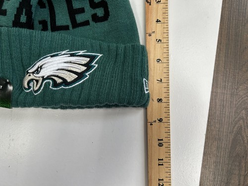 NEW Adult NFL x New Era Eagles One Size Green Sport Knit Beanie Lined Hat NWT - Picture 8 of 12