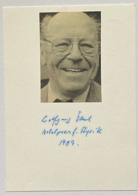 Wolfgang Paul - Nobelpreis Physik 1989 - original Autogramm - 15 x 10 cm
