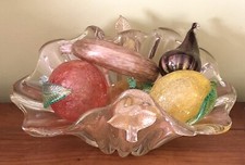 VINTAGE Camer VENETIAN Italy MURANO ART GLASS FRUIT & BOWL ORIGINAL STICKER