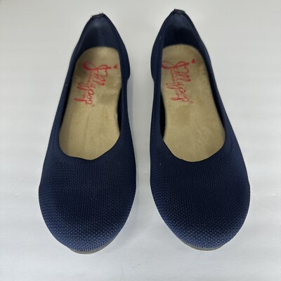 Jellypop Womens Apex Blue Knitted Memory Foam Shoes Size Ballet flats 