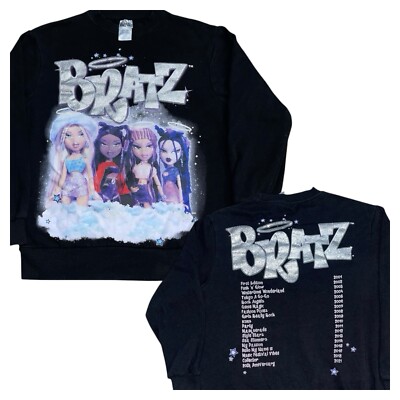 Bratz Doll Retro Graphic Crewneck Sweater Adult XS Y2K Double Sided Tour Crew
