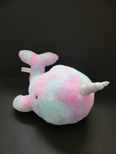 FAO Schwarz PLUSH LED Narwhal Lights Up with Whimsical SOUNDS 15" Pink/Aqua