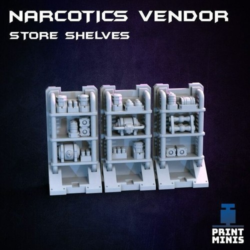 Narcotics Store Vendor Medical Meds Space Scifi Futuristic Scatter Terrain Scene - Imagen 3 de 9