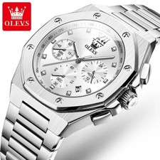 Waterproof Quartz Luminous Luxury Watch OLEVS Men Business Men's Date Strap