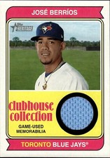 2023 Topps Heritage High Number Clubhouse Collection Relic Jose Berrios Blue Jay