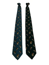 Drake's London lined tie fantasy dogs 147x8 cm 100% wool Made in England