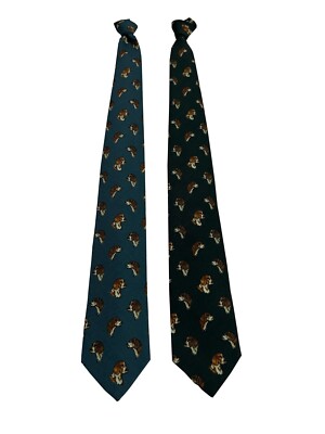Drake's London lined tie fantasy dogs 147x8 cm 100% wool Made in