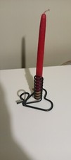 One heart metal candel holder with red candel