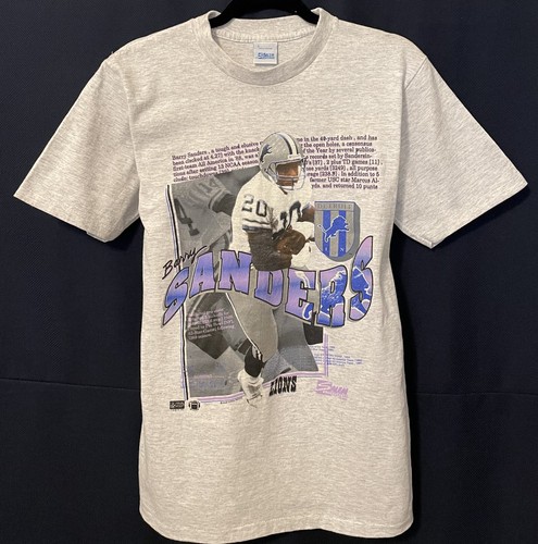 Vintage 1990 DETROIT LIONS #20 BARRY SANDERS SALEM T-Shirt NWOT NEW Old Stock SM - Picture 2 of 6