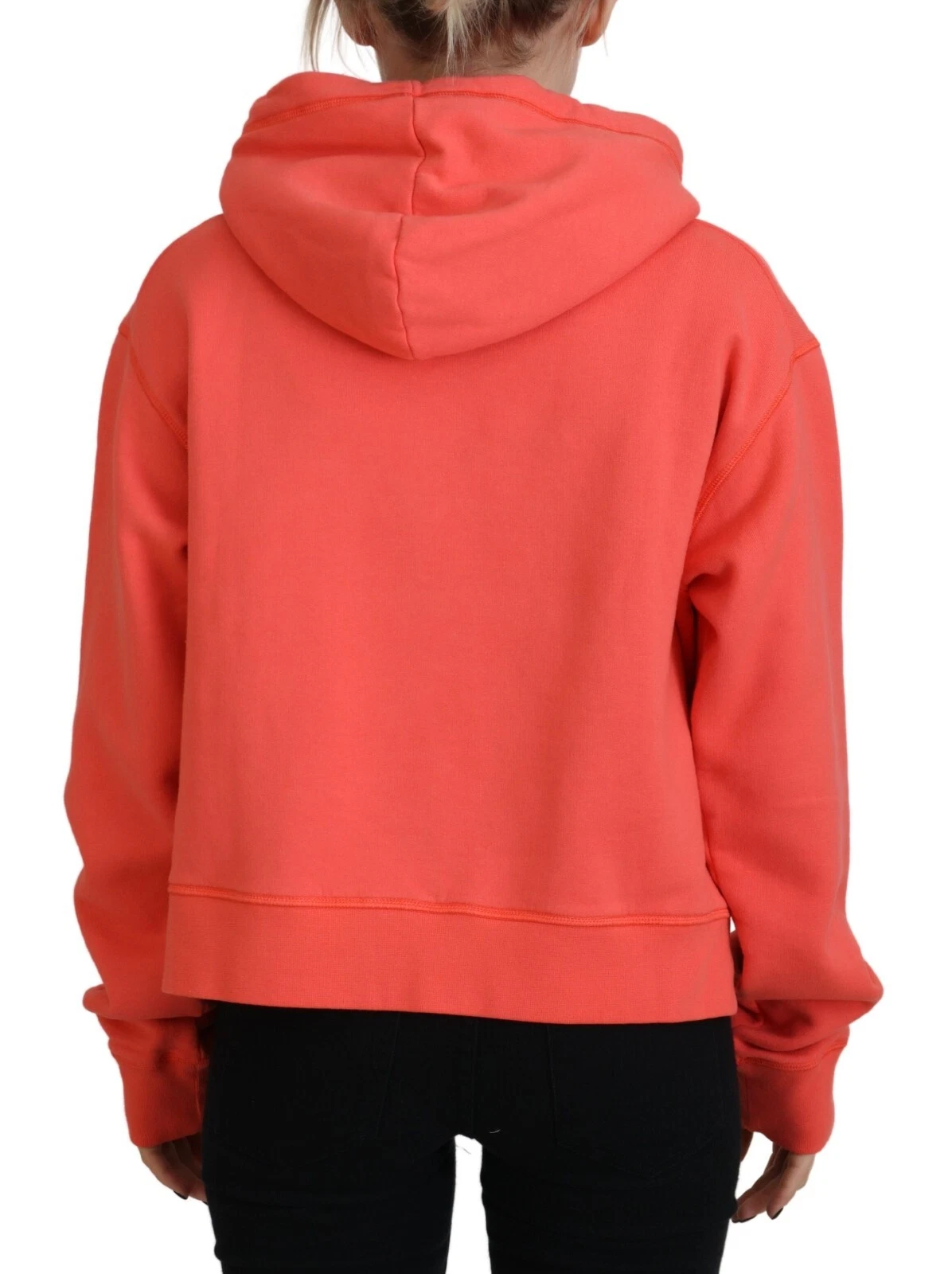 Felpa con cappuccio DSQUARED2 Maglione Rosa Stampa Logo Cotone IT38 US4 XS 610usd