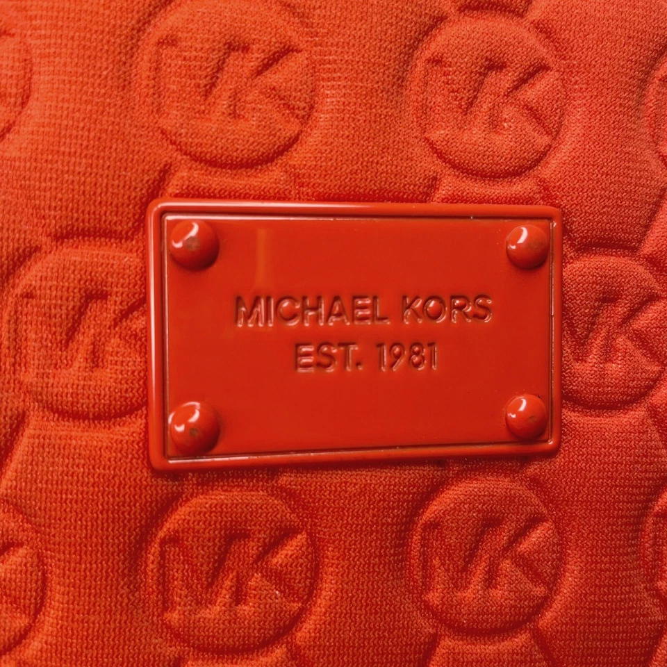MK Michael Kors Padded Tablet iPad Sleeve Cover Orange Neoprene 8" x 10" GS 1201 - Image 3 of 4
