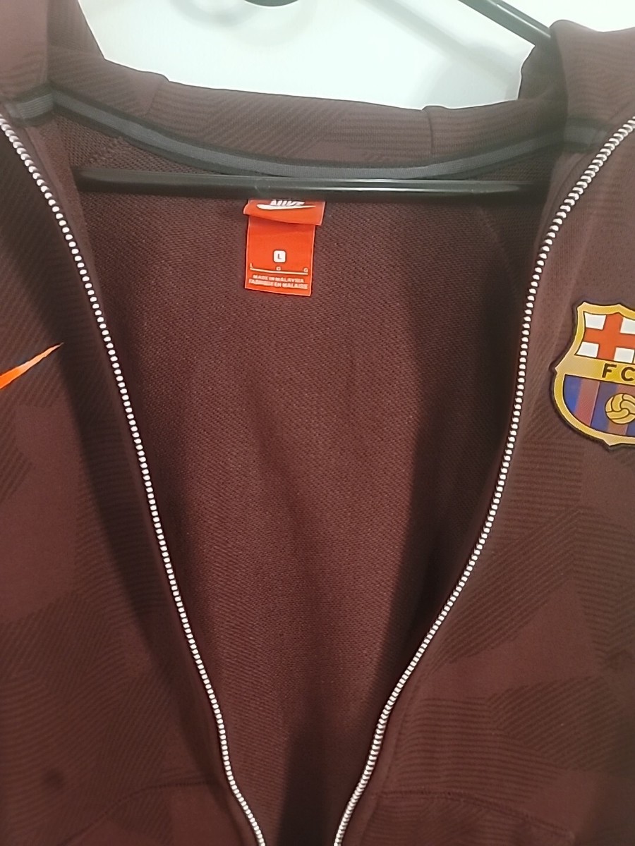 Nike FC Barcelona Full Zip Hoodie & Camo Pants Set Mens L Maroon