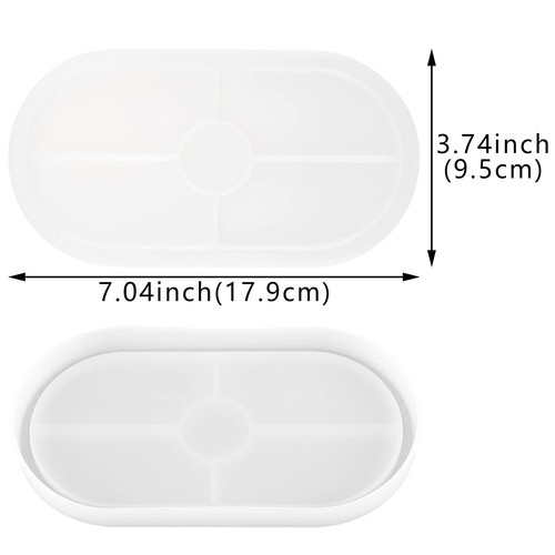3 Pack Oval Coaster Mold Silicone Epoxy Resin Tray Mold Large DIY Casting Cra... - Picture 2 of 7
