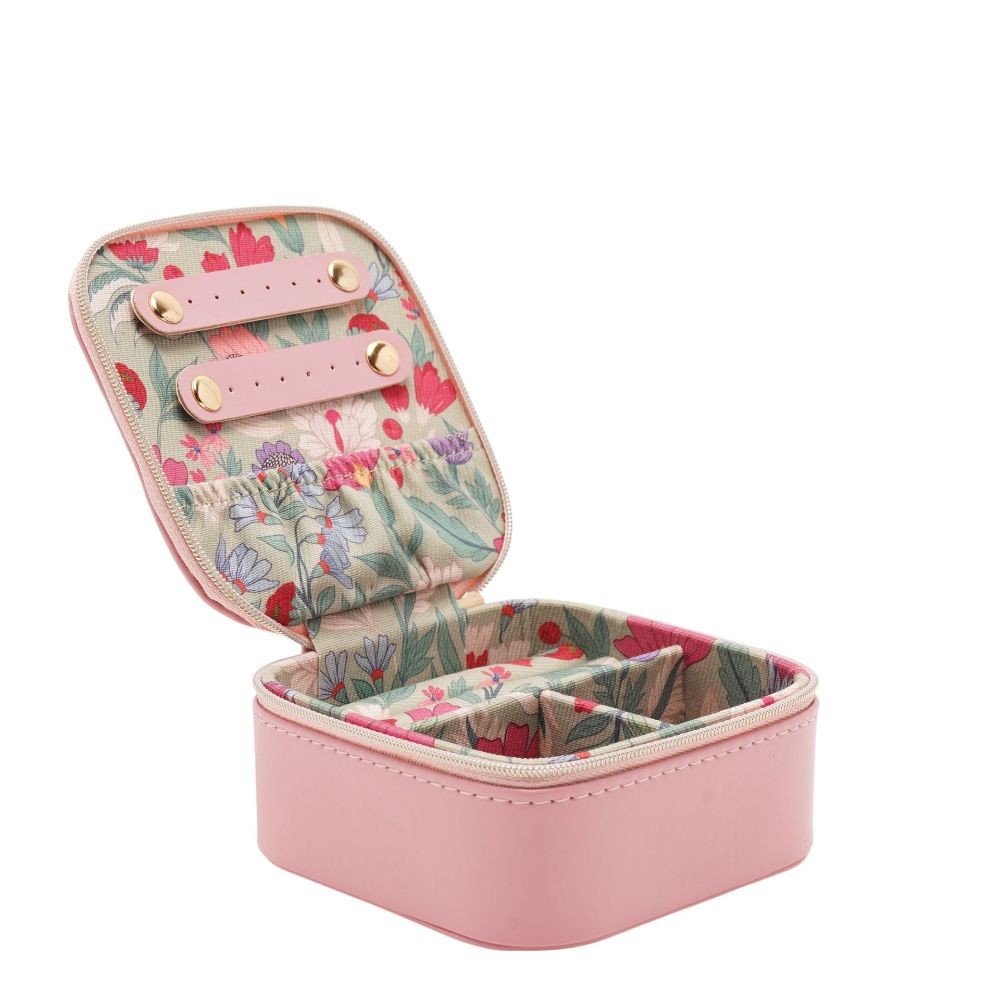 Sophia Lane Pink & Green Floral Jewellery Box
