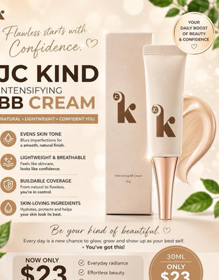 JC KIND Intensifying BB Cream, Buildable Coverage, Lightweight Cream, 30 ml