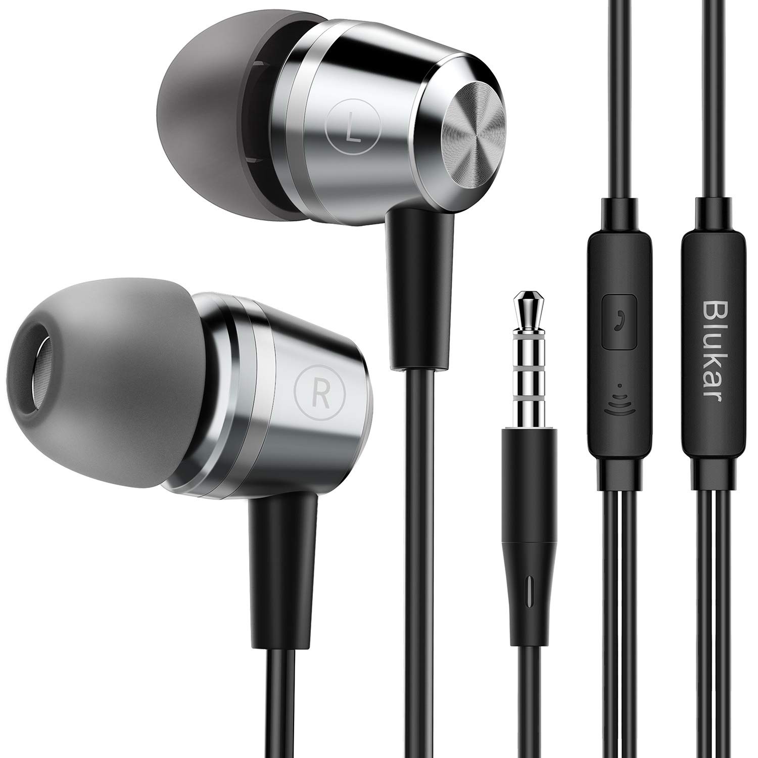 Blukar Earphones In Ear Headphones Earphones High Sensitivity Microphone Noise
