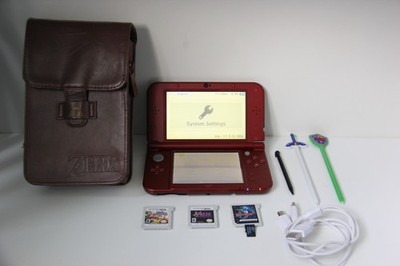 New Nintendo 3DS XL Red Sky3DS Zelda Majora's Mask Smash Case 3 Stylus Bundle
