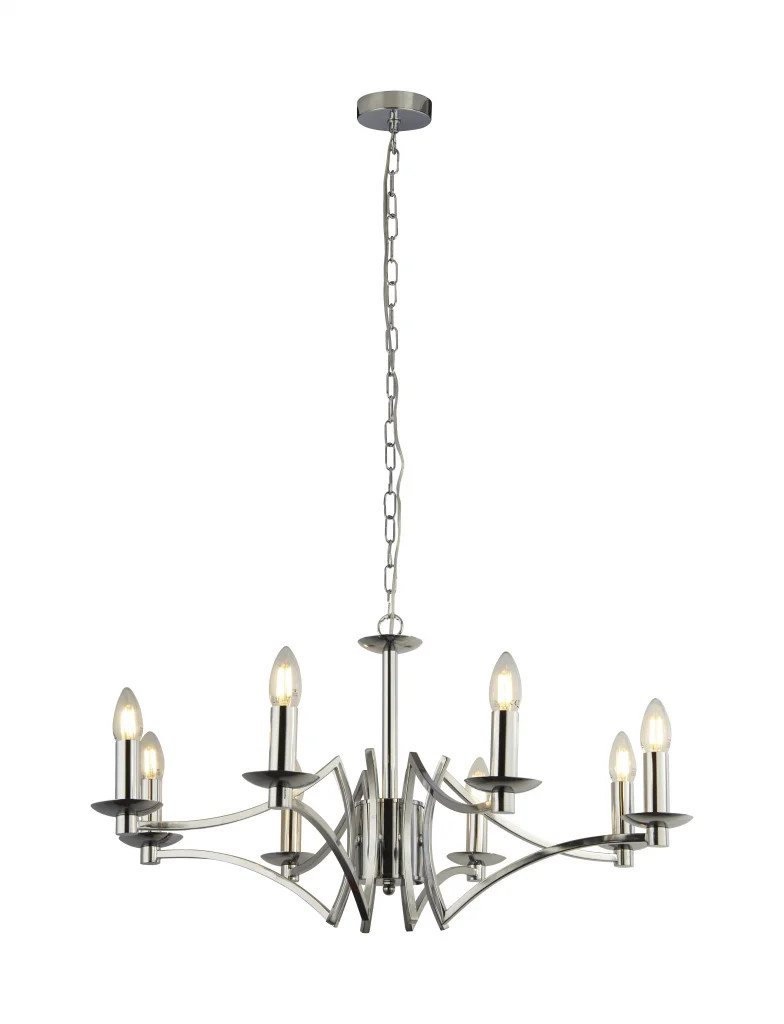 Ceiling Light Silver Ascot 8 Polished Chrome Searchlight 41312-8CC