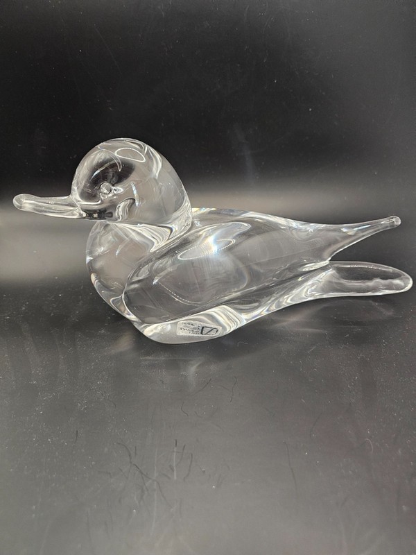 Labeled V Nason and Co Murano Large Duck - Clear