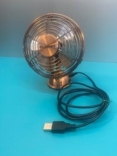 HOLMES 4" Mini Heritage Desk/Table USB Adjustable Copper Fan, On-Off, So Quiet