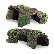 2PCS Small Aquarium Trunk Decoration Hollow Tree Trunk Hideout Log Hideaway F...