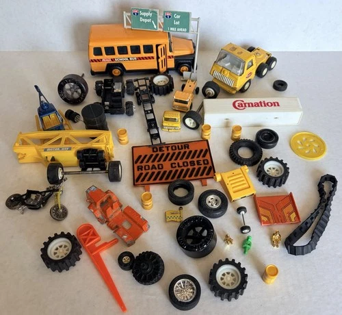 Vintage Diecast Car Toy Parts Pieces Lot Tonka Rough Riders Wheels Tires 1980’s