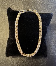 VINTAGE 9CT GOLD WHEAT SPIGA LINK BRACELET STAMPED 9K 5.6G NEEDS REPAIR