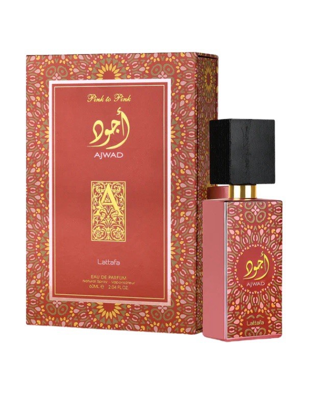 Ajwad Pink Lattafa 60ml eau de parfum femme, sillage oriental musqué longue tenue