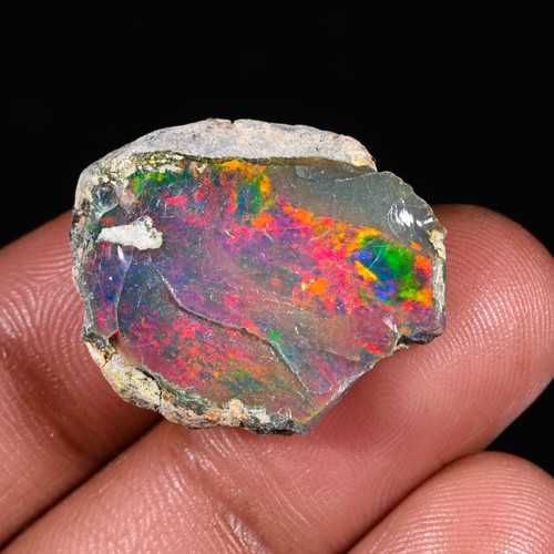 Opale Nero 6 X 4 Mm - Opale Di Fuoco Etiope Nero Naturale - Opale - Foto 8