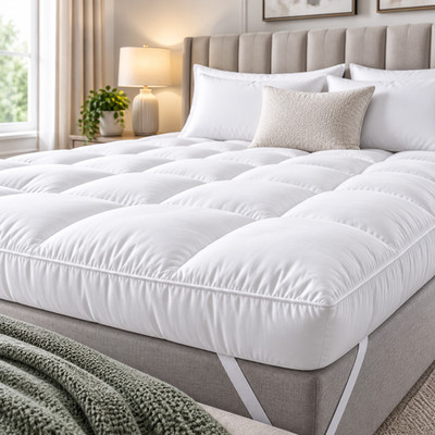 10 cm Matratzenauflage extra tief gesteppt Hotelqualität weiches Mikrofaserbett UK