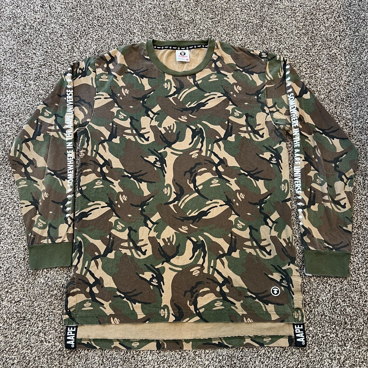 AAPE by A Bathing Ape Camo Long Sleeve Shirt XL Somewhere In The